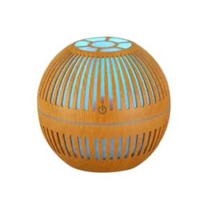 Round Retro Hollow Wood Grain Aroma Diffuser, Humidifier, Portable Mini Car Air Purifier Sprayer