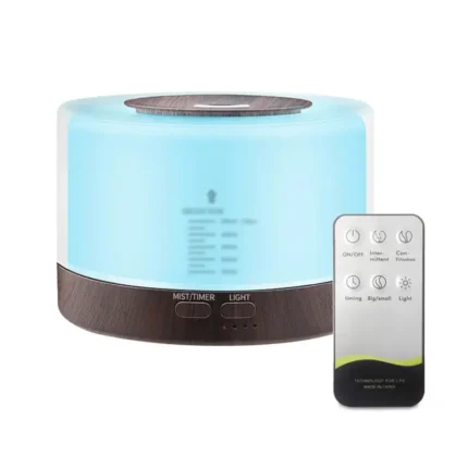 500ml Remote Control Plain Wood Grain Aroma Diffuser, Plain Humidifier, Home Ultrasonic Desktop Air Purifier